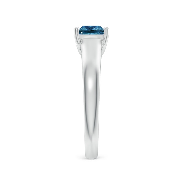 Angara Prong-Set Blue Diamond Solitaire Ring in 14K White Gold | 0.72 Carat Prong Set Round Enhanced Blue Diamond (5.8mm)