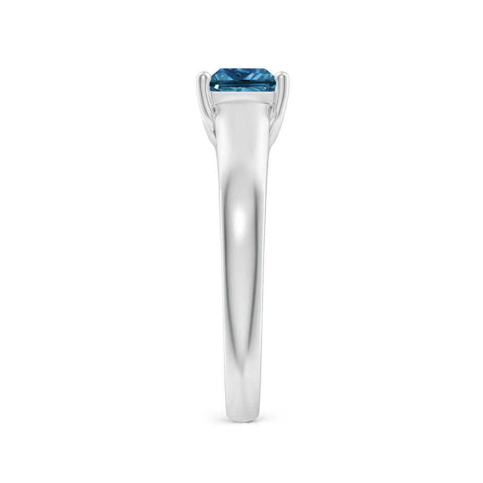 4.9mm AAA Princess-Cut Blue Diamond Solitaire Engagement Ring in White Gold side-2