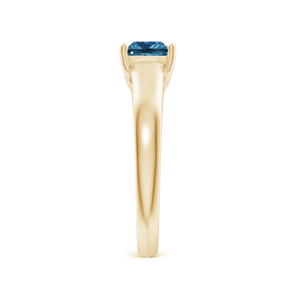 4.9mm AAA Princess-Cut Blue Diamond Solitaire Engagement Ring in Yellow Gold side-2