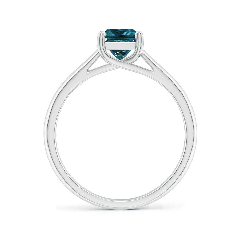 5.5mm AA Princess-Cut Blue Diamond Solitaire Engagement Ring in White Gold side-1