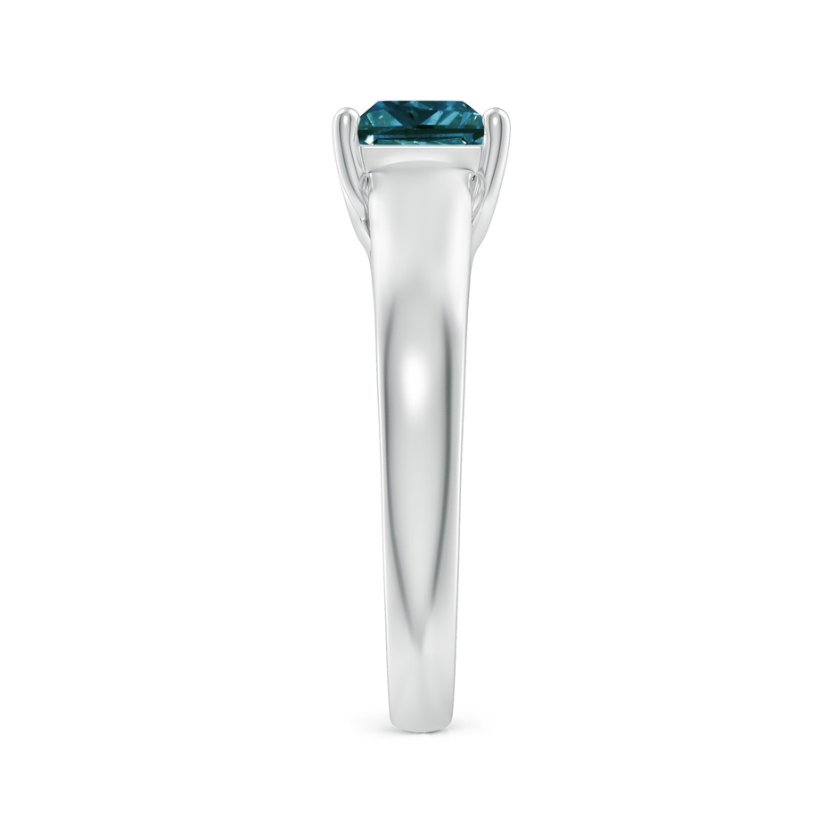 5.5mm AA Princess-Cut Blue Diamond Solitaire Engagement Ring in White Gold side-2
