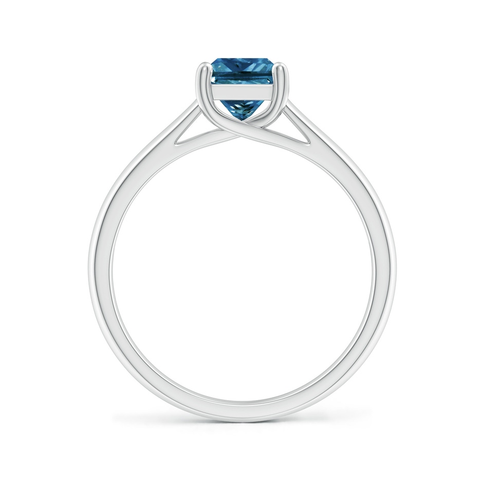 5.5mm AAA Princess-Cut Blue Diamond Solitaire Engagement Ring in P950 Platinum side-1