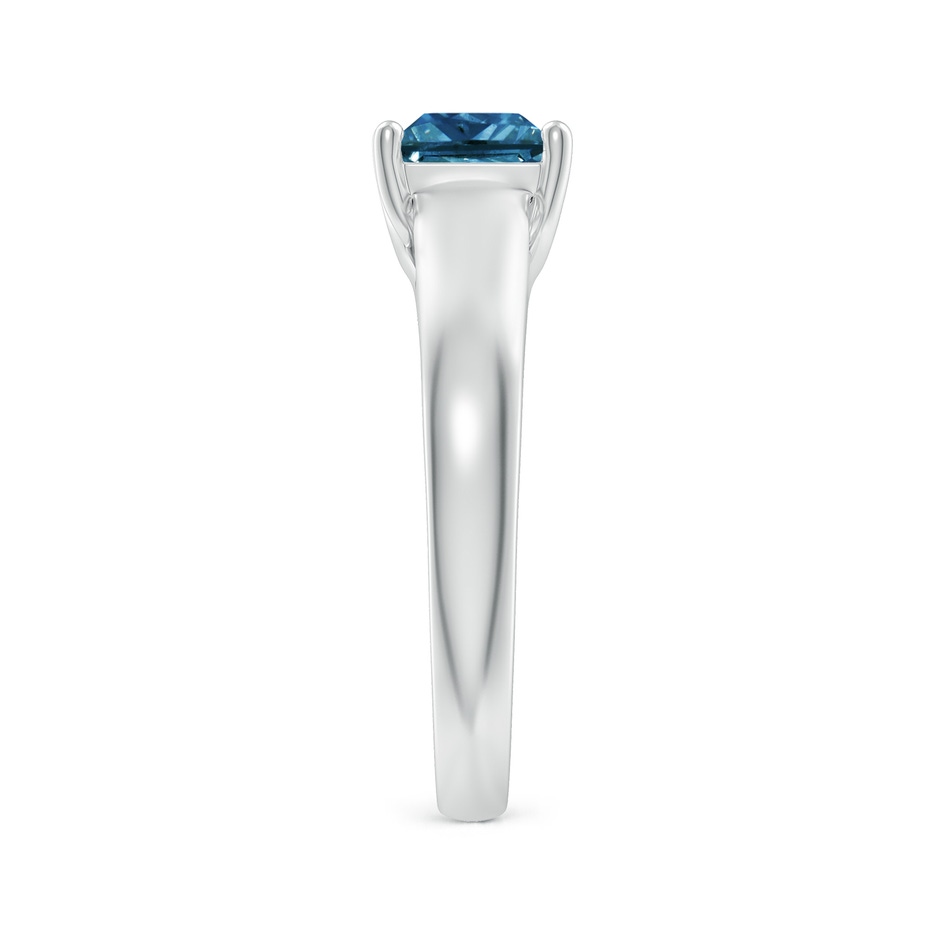 5.5mm AAA Princess-Cut Blue Diamond Solitaire Engagement Ring in P950 Platinum side-2
