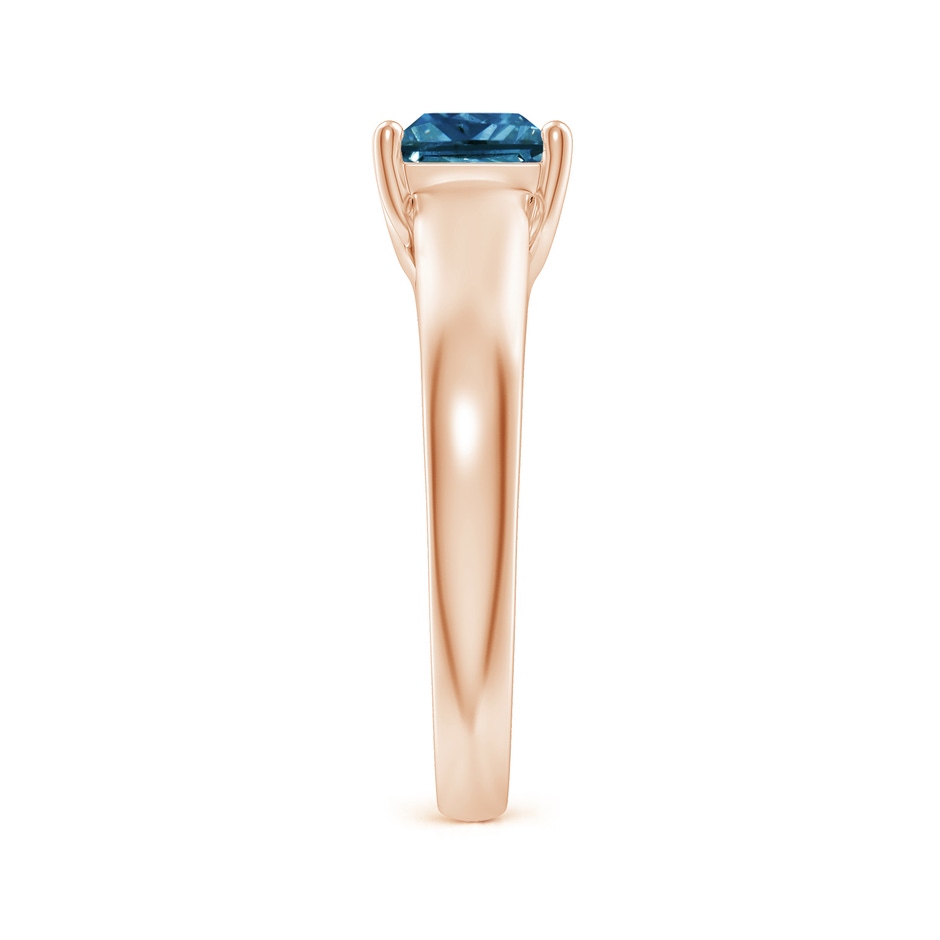 5.5mm AAA Princess-Cut Blue Diamond Solitaire Engagement Ring in Rose Gold side-2