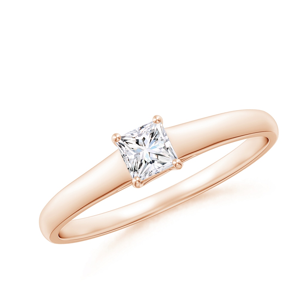 3.5mm GVS2 Princess-Cut Diamond Solitaire Engagement Ring in Rose Gold