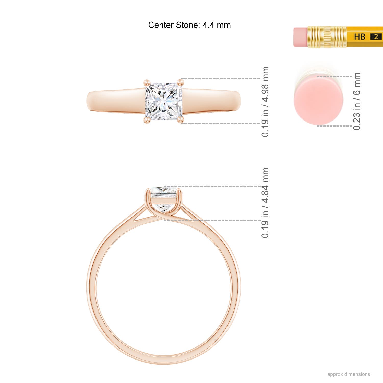 G, VS2 / 0.5 CT / 14 KT Rose Gold