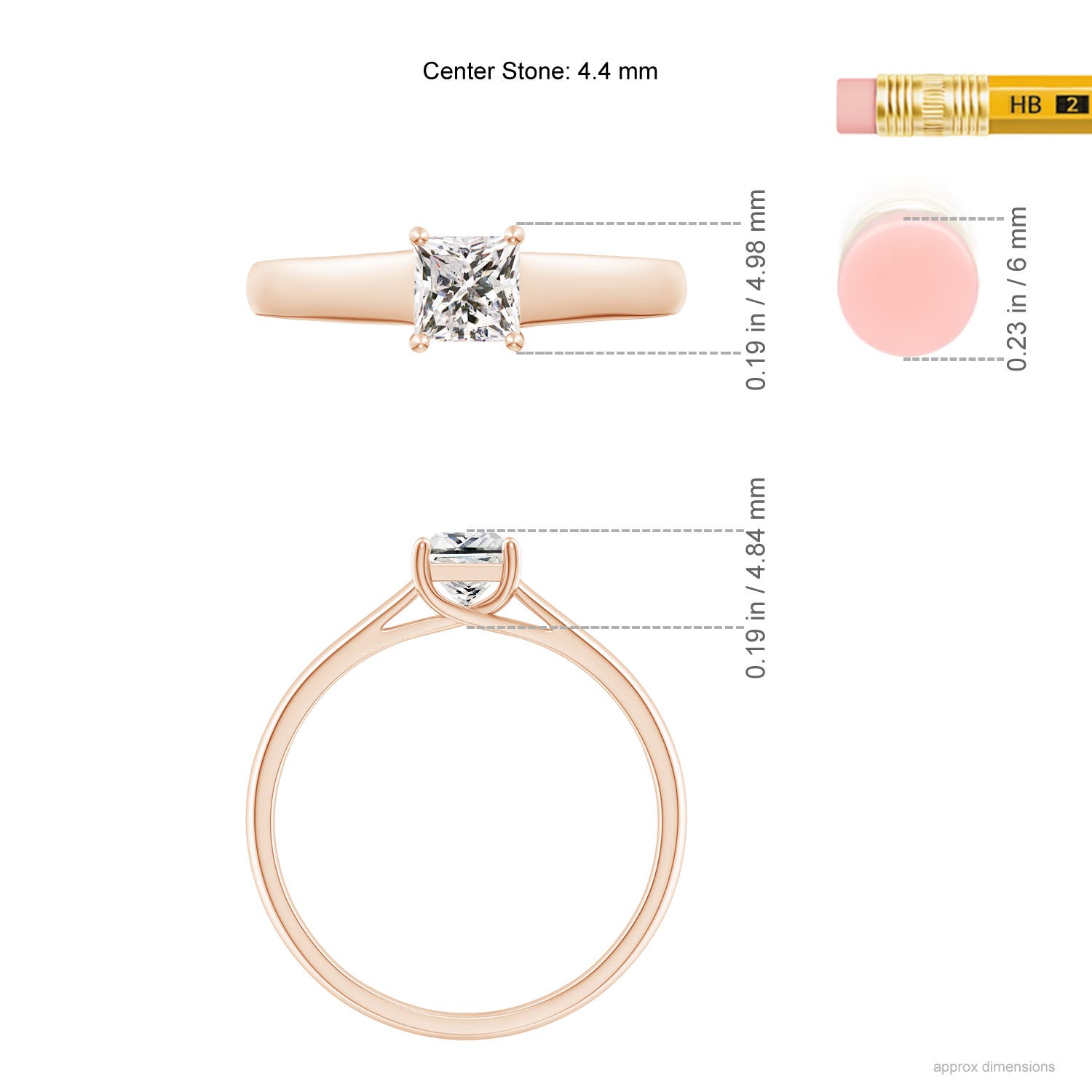 K, I3 / 0.5 CT / 14 KT Rose Gold