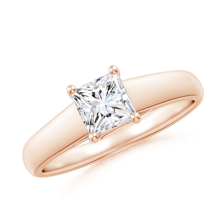 4.9mm GVS2 Princess-Cut Diamond Solitaire Engagement Ring in Rose Gold 