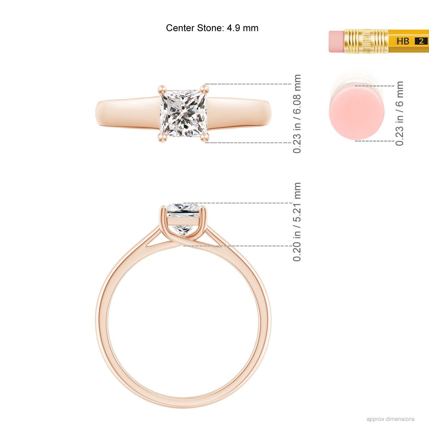 K, I3 / 0.65 CT / 14 KT Rose Gold