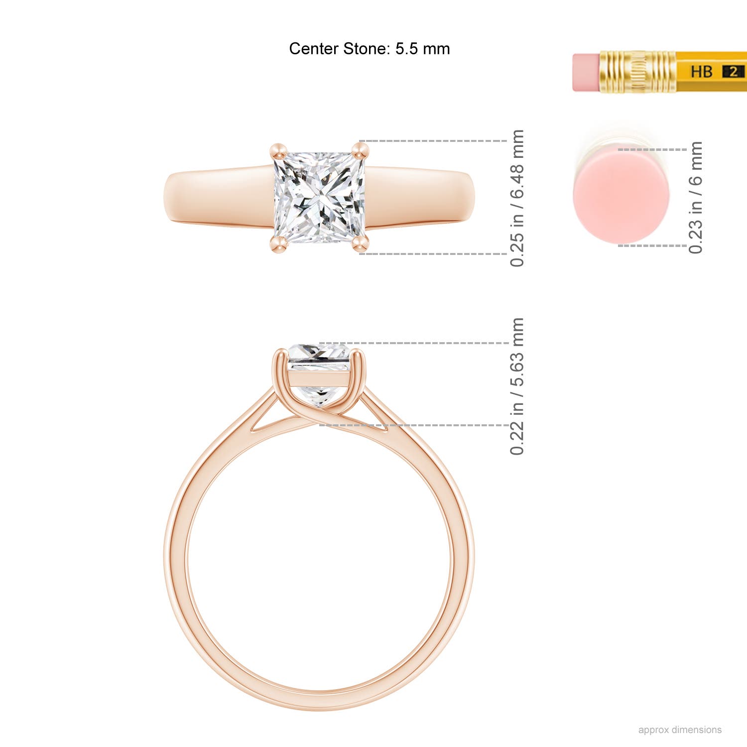 H, SI2 / 1.05 CT / 14 KT Rose Gold