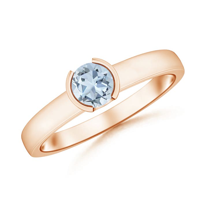 A - Aquamarine / 0.4 CT / 14 KT Rose Gold