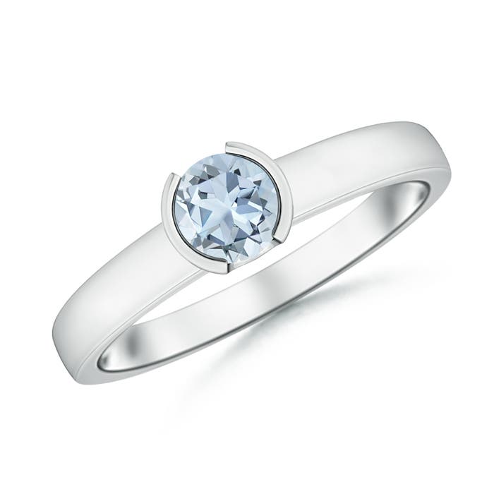 A - Aquamarine / 0.4 CT / 14 KT White Gold