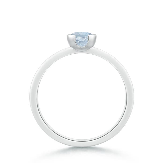 A - Aquamarine / 0.4 CT / 14 KT White Gold