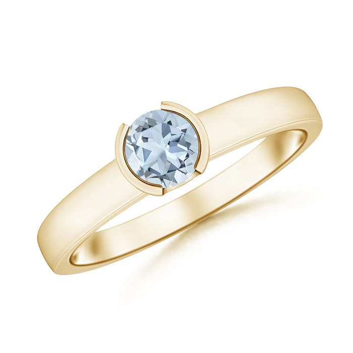 A - Aquamarine / 0.4 CT / 14 KT Yellow Gold