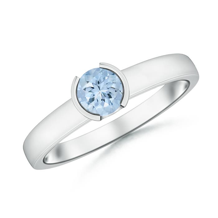 AA - Aquamarine / 0.4 CT / 14 KT White Gold