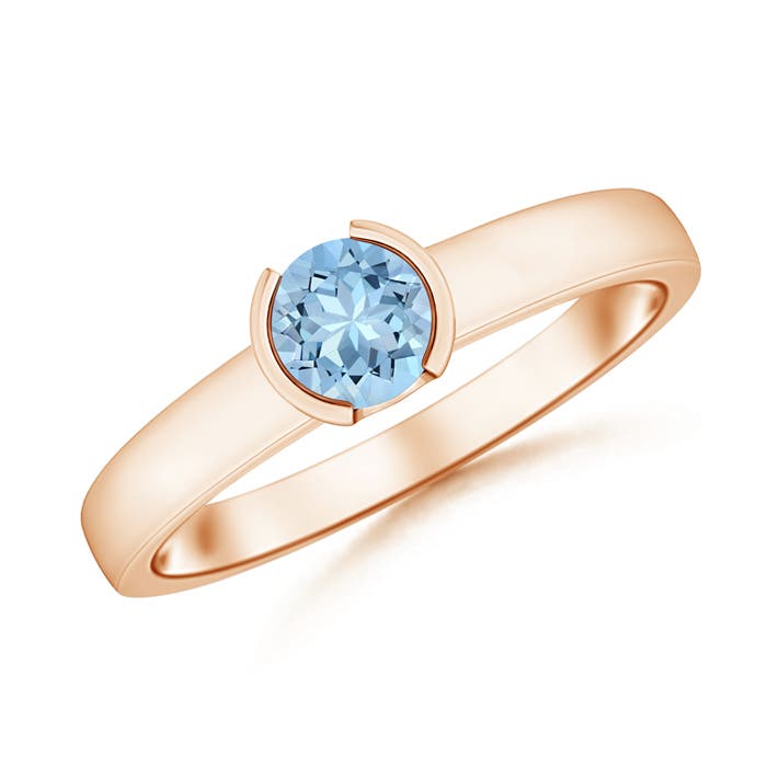 AAA - Aquamarine / 0.4 CT / 14 KT Rose Gold