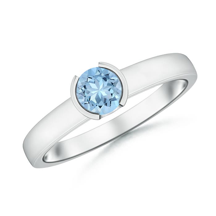 AAA - Aquamarine / 0.4 CT / 14 KT White Gold