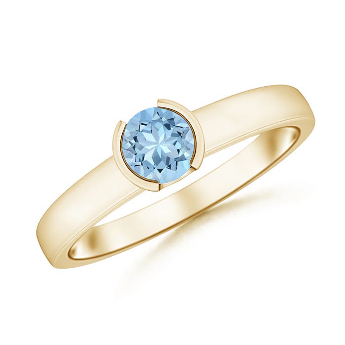 AAA - Aquamarine / 0.4 CT / 14 KT Yellow Gold