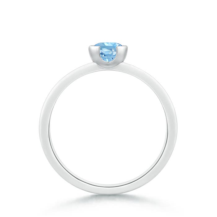 AAAA - Aquamarine / 0.4 CT / 14 KT White Gold