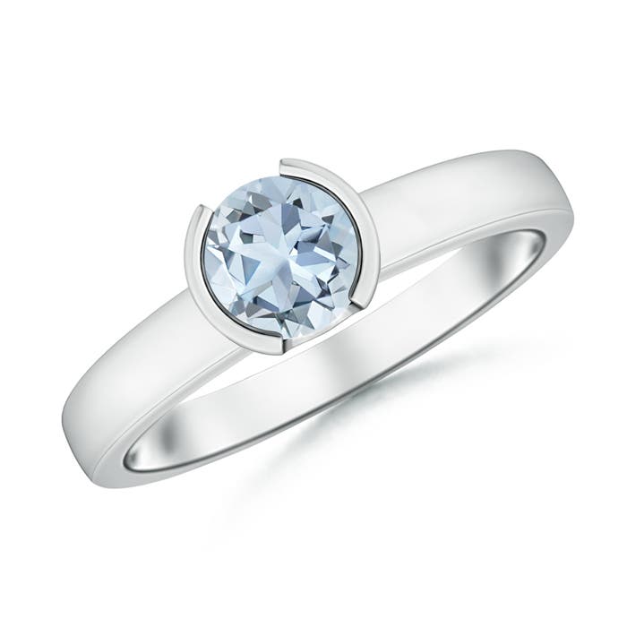 A - Aquamarine / 0.72 CT / 14 KT White Gold