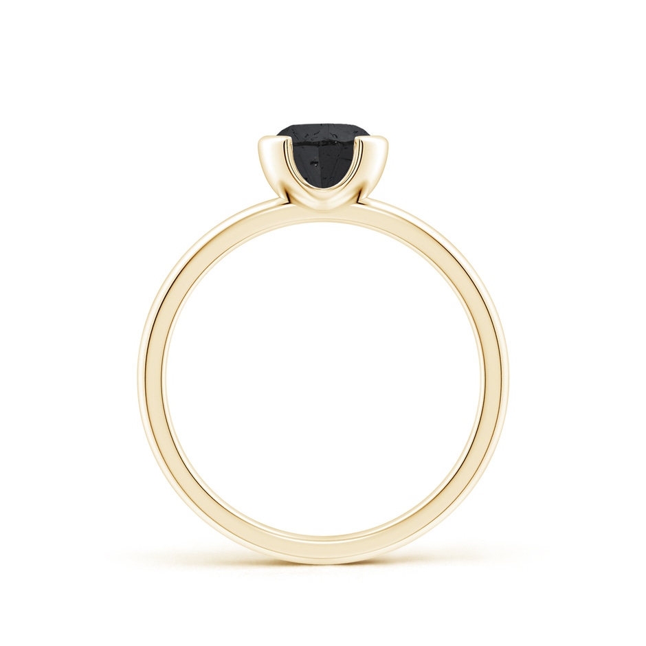 5.8mm A Semi Bezel-Set Black Diamond Engagement Ring in Yellow Gold side-1