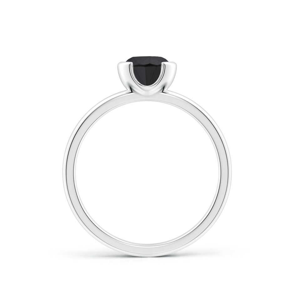 5.8mm AA Semi Bezel-Set Black Diamond Engagement Ring in P950 Platinum side-1