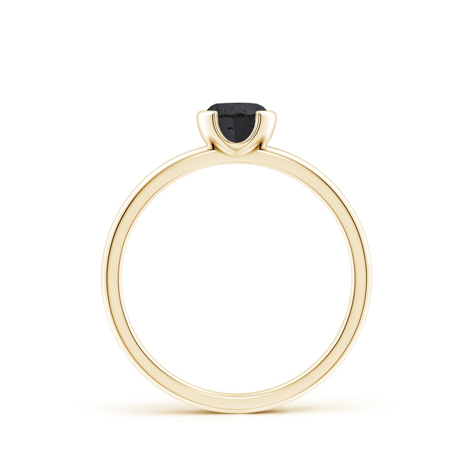 5mm A Semi Bezel-Set Black Diamond Engagement Ring in Yellow Gold side-1