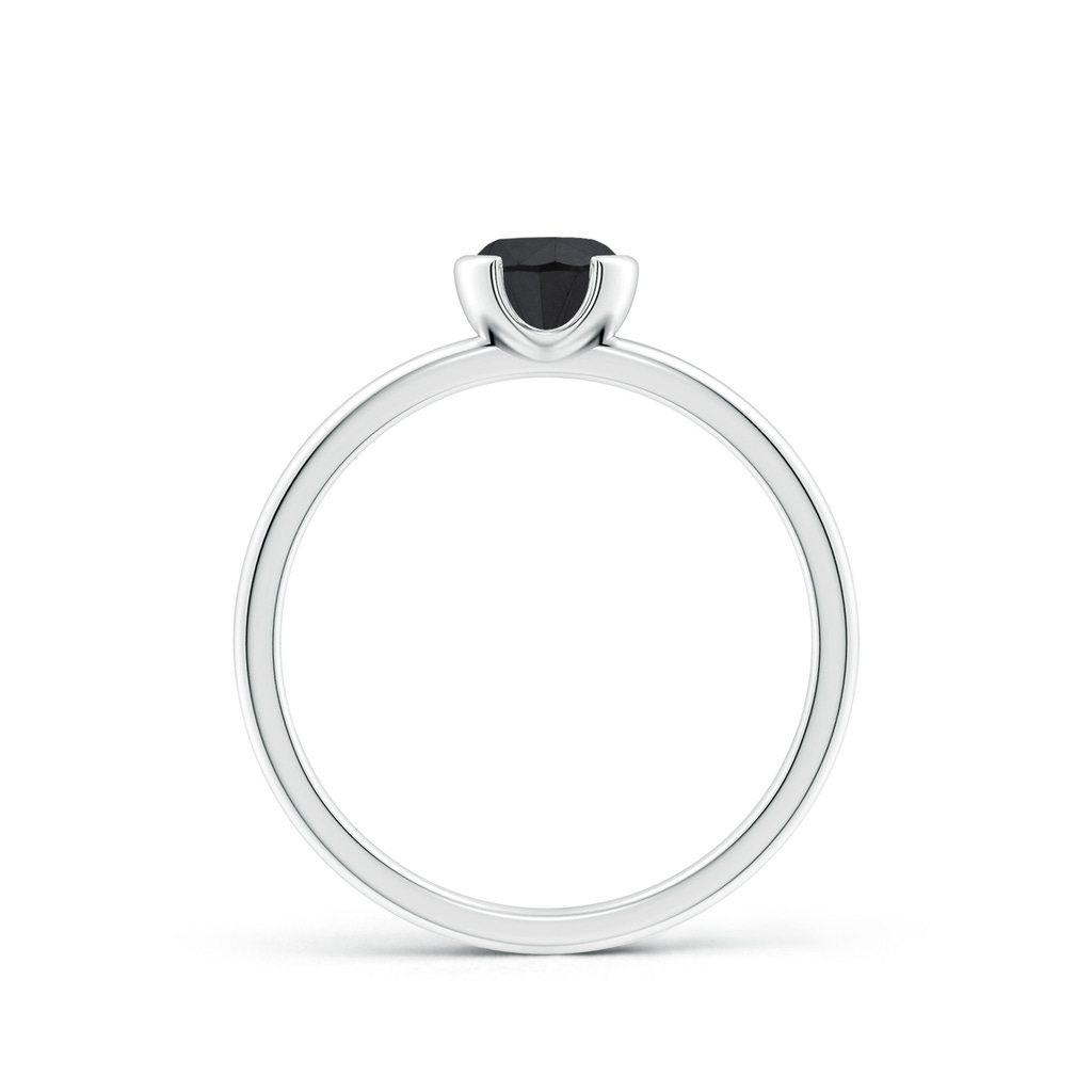 5mm AA Semi Bezel-Set Black Diamond Engagement Ring in P950 Platinum - side_1