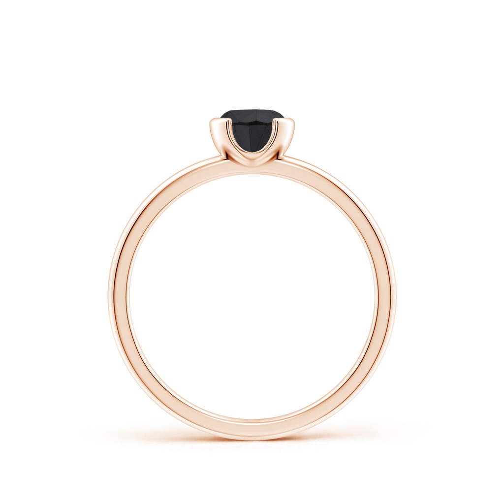5mm AA Semi Bezel-Set Black Diamond Engagement Ring in Rose Gold - side_1