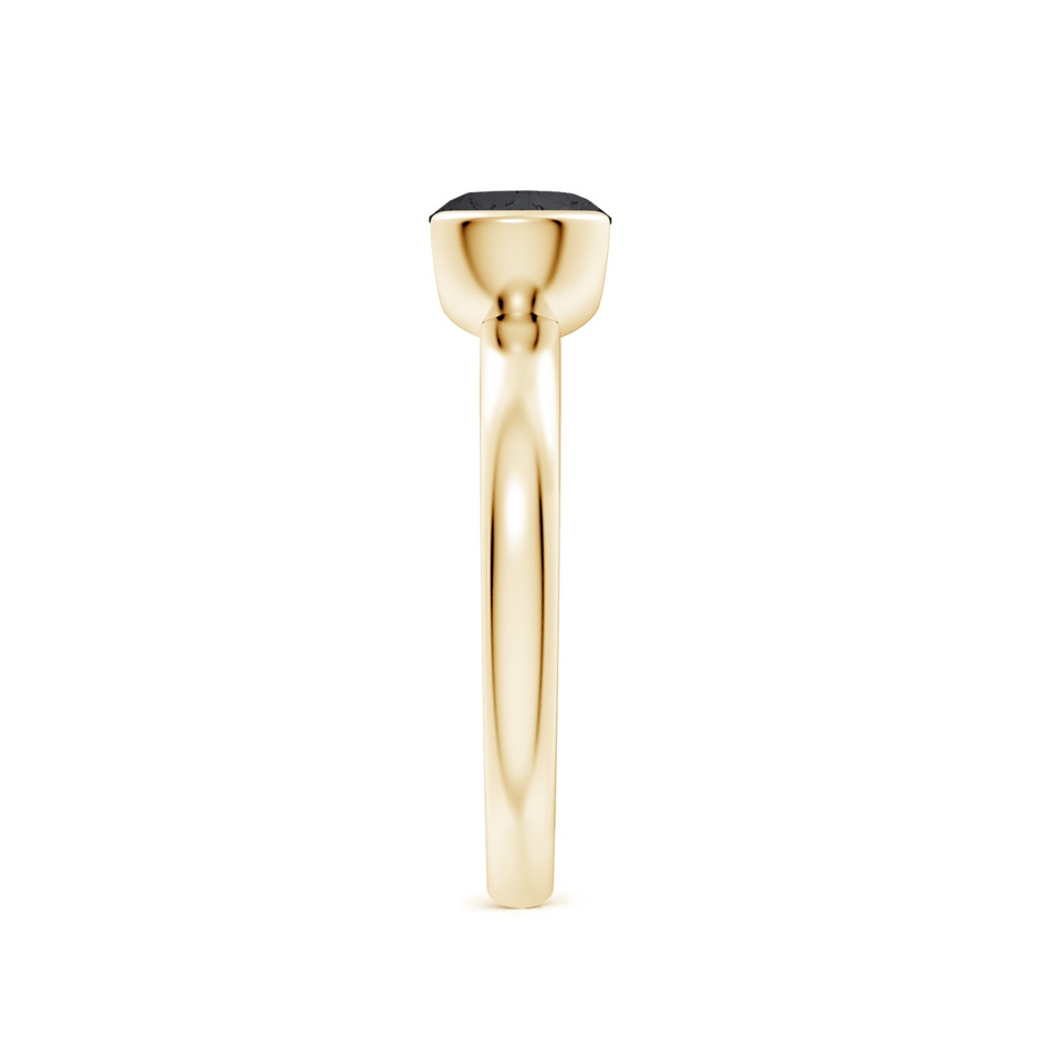 6.4mm A Semi Bezel-Set Black Diamond Engagement Ring in 9K Yellow Gold product image