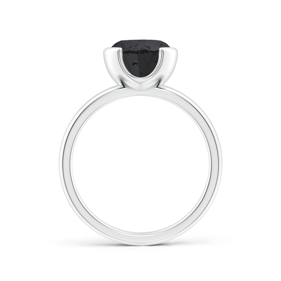 8mm A Semi Bezel-Set Black Diamond Engagement Ring in White Gold side-1
