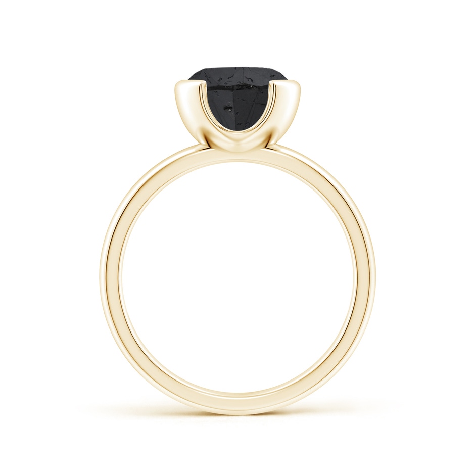 8mm A Semi Bezel-Set Black Diamond Engagement Ring in Yellow Gold side-1