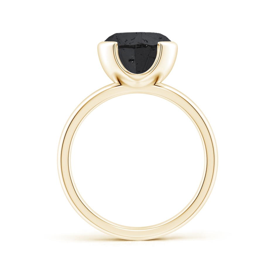 9.2mm A Semi Bezel-Set Black Diamond Engagement Ring in Yellow Gold side-1