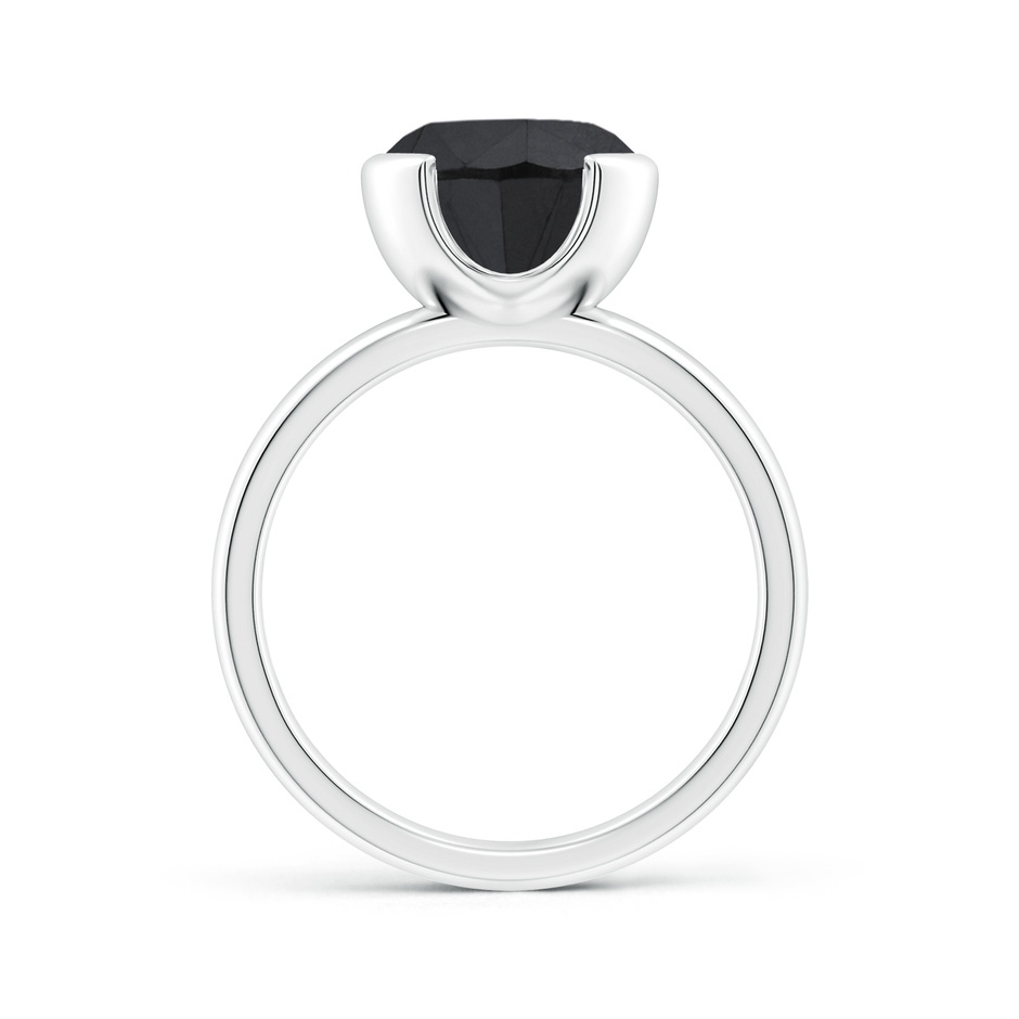 9.2mm AA Semi Bezel-Set Black Diamond Engagement Ring in P950 Platinum side-1