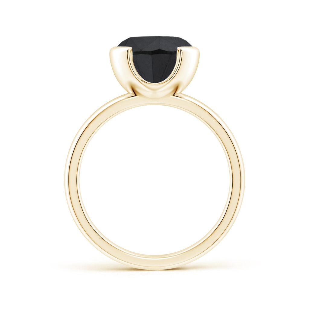 9.2mm AA Semi Bezel-Set Black Diamond Engagement Ring in Yellow Gold - side_1