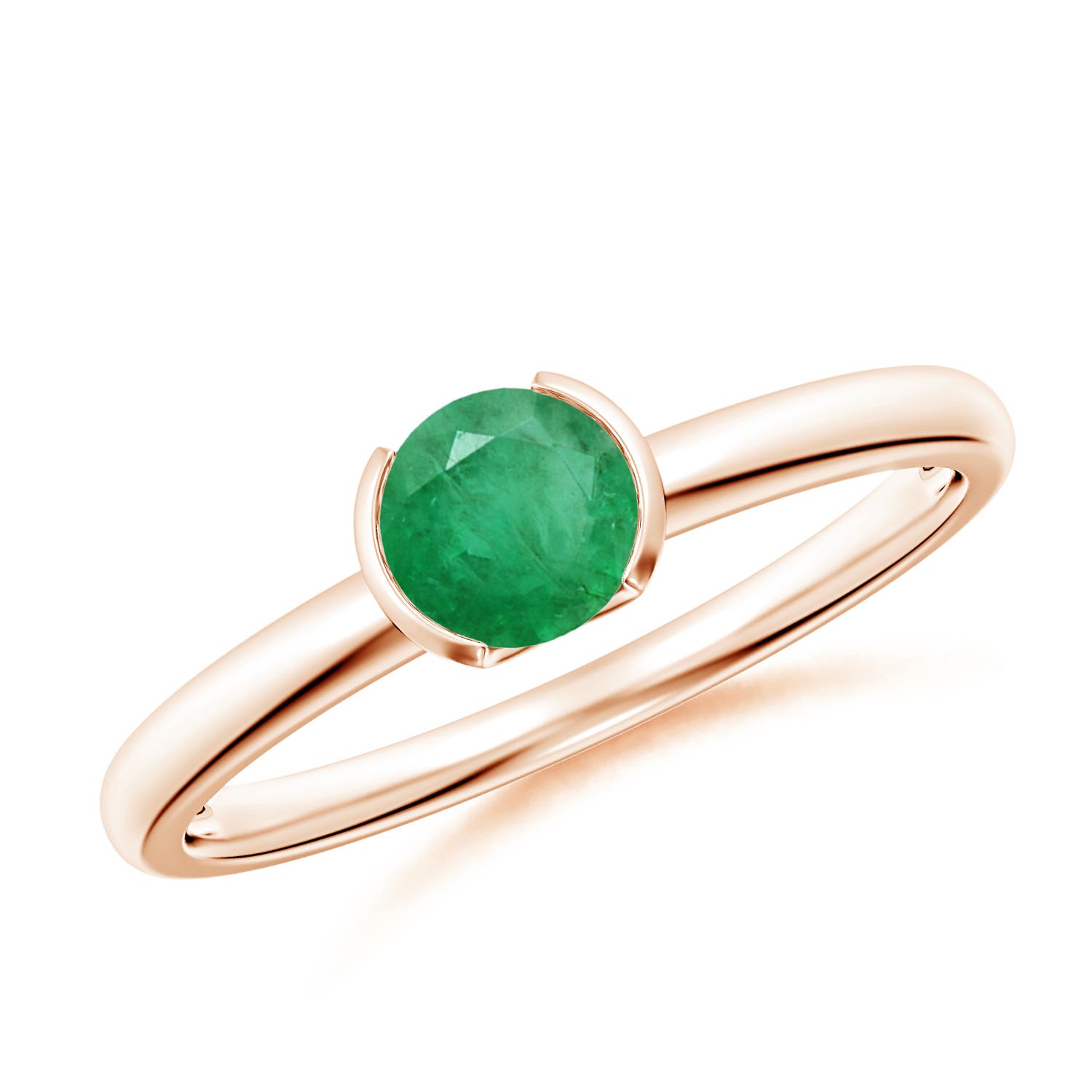 A - Emerald / 0.45 CT / 14 KT Rose Gold