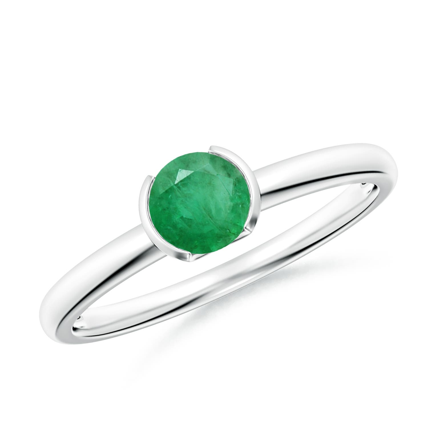 A - Emerald / 0.45 CT / 14 KT White Gold