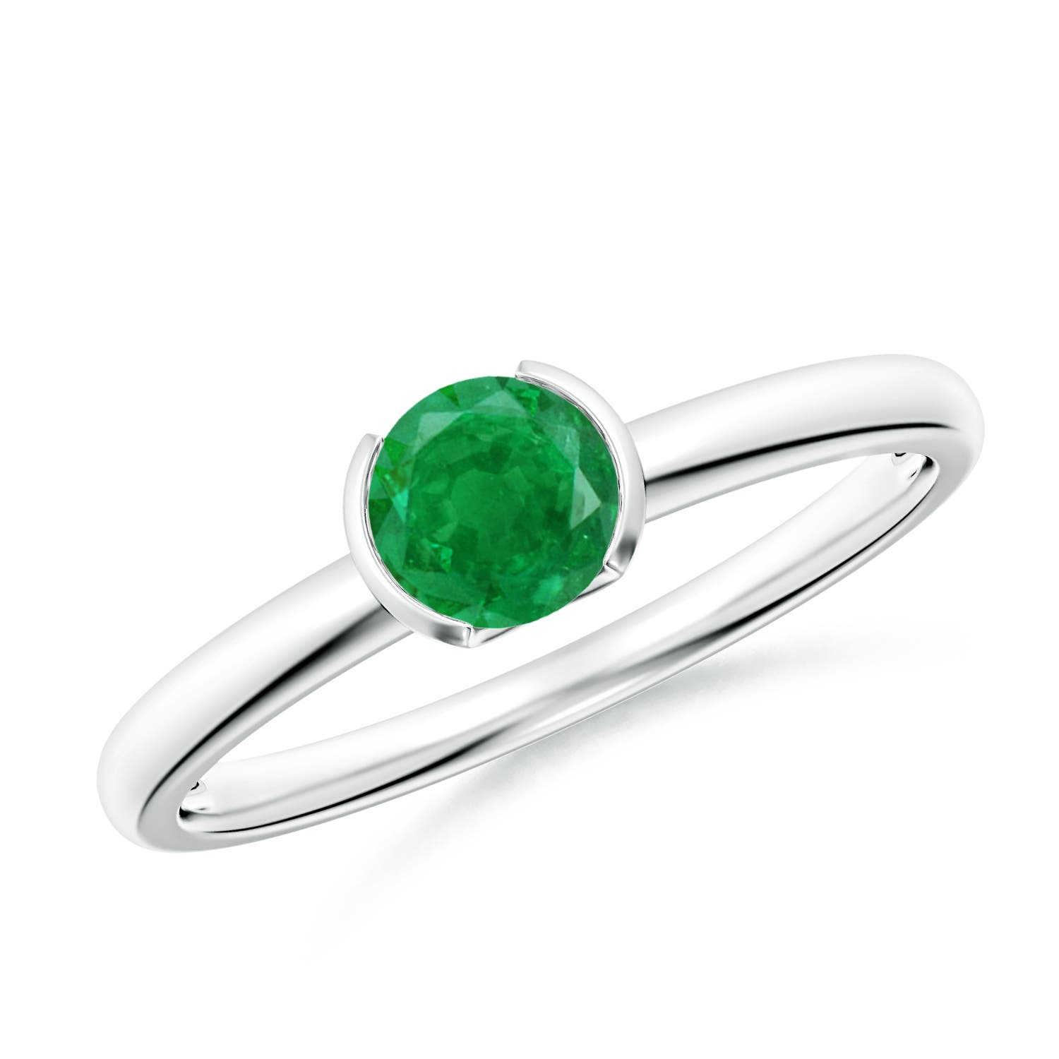 AA - Emerald / 0.45 CT / 14 KT White Gold