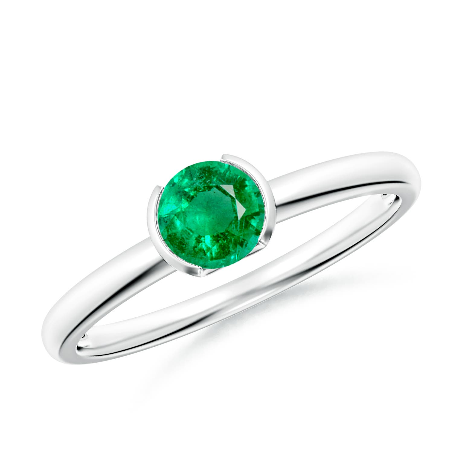 AAA - Emerald / 0.45 CT / 14 KT White Gold