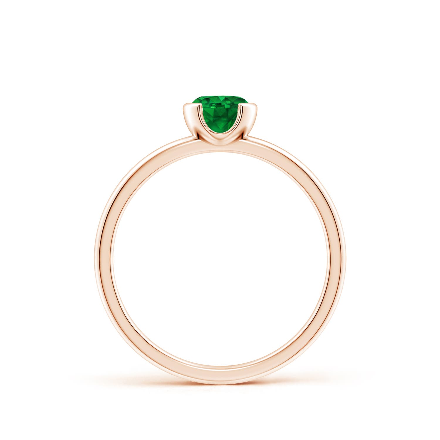 Premium - Lab-Grown Emerald / 0.45 CT / 14 KT Rose Gold