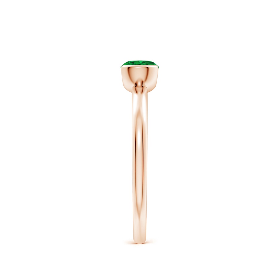 5mm Lab-Grown Semi Bezel-Set Emerald Solitaire Engagement Ring in Rose Gold side-2