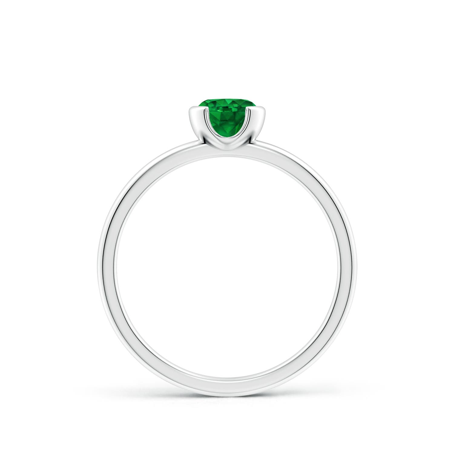 Premium - Lab-Grown Emerald / 0.45 CT / 14 KT White Gold