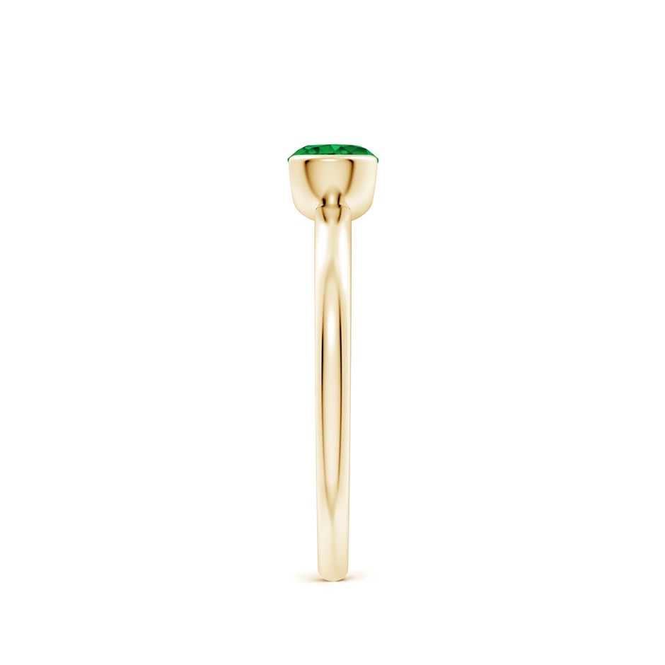 5mm Lab-Grown Semi Bezel-Set Emerald Solitaire Engagement Ring in Yellow Gold side-2