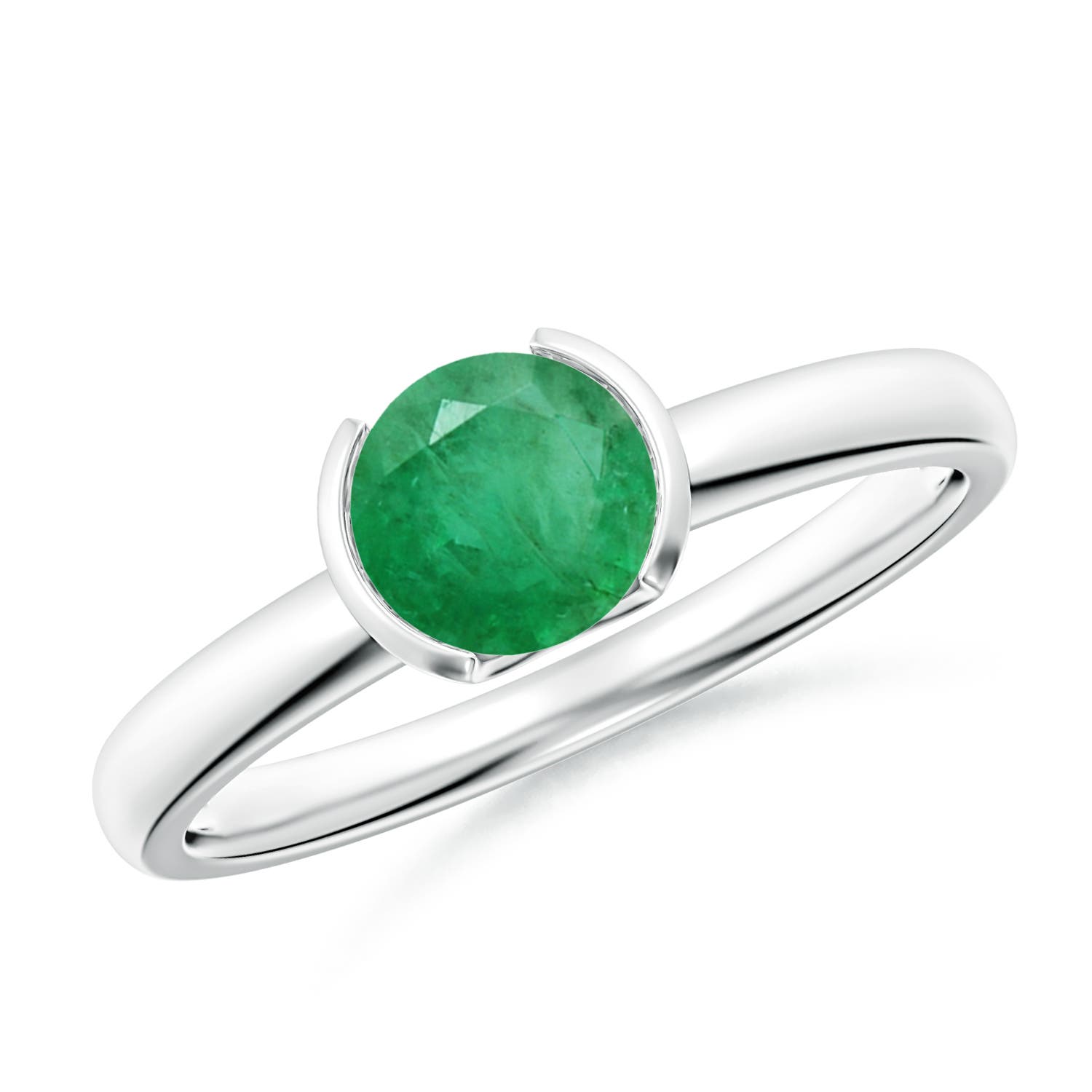 A - Emerald / 0.75 CT / 14 KT White Gold