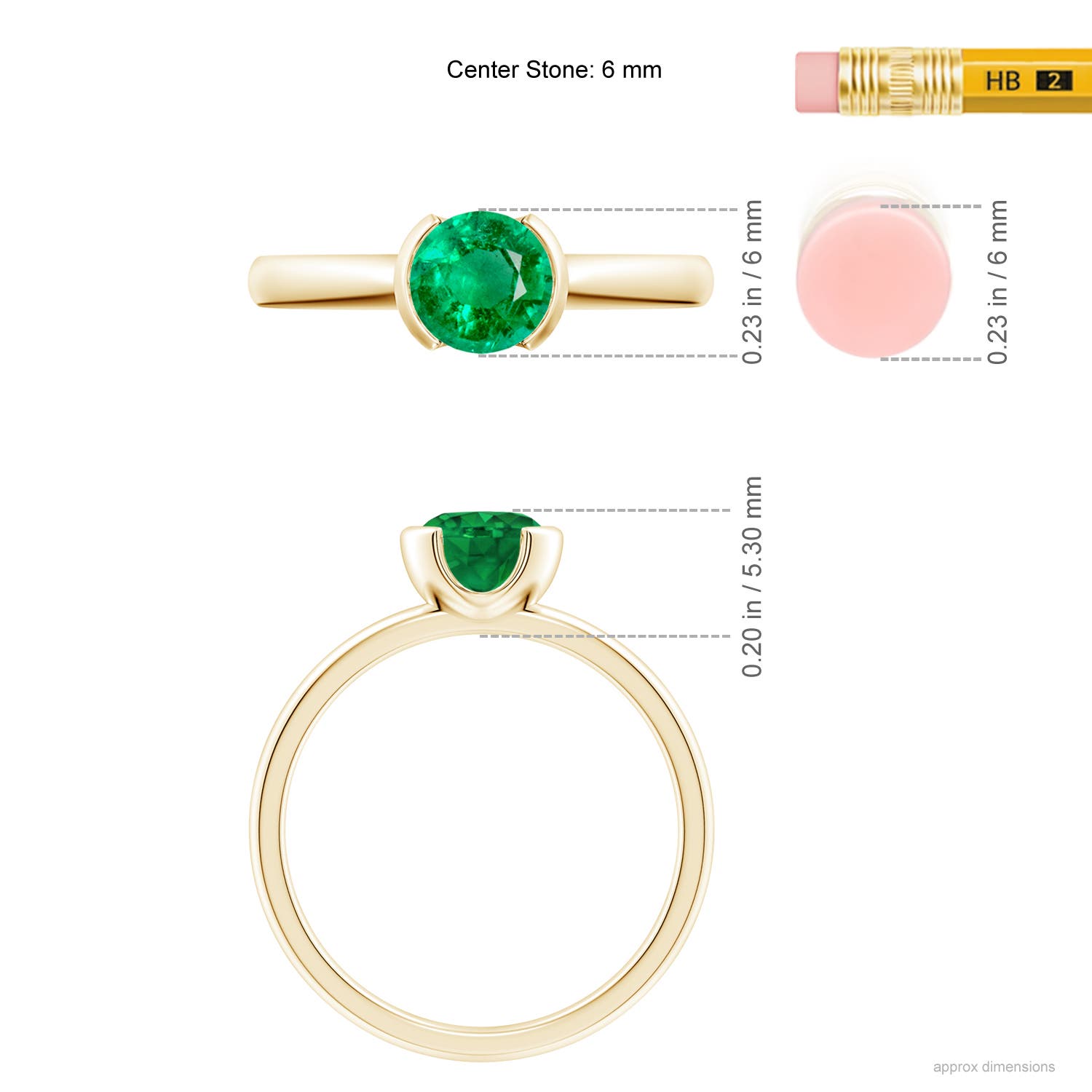 AAA - Emerald / 0.75 CT / 14 KT Yellow Gold