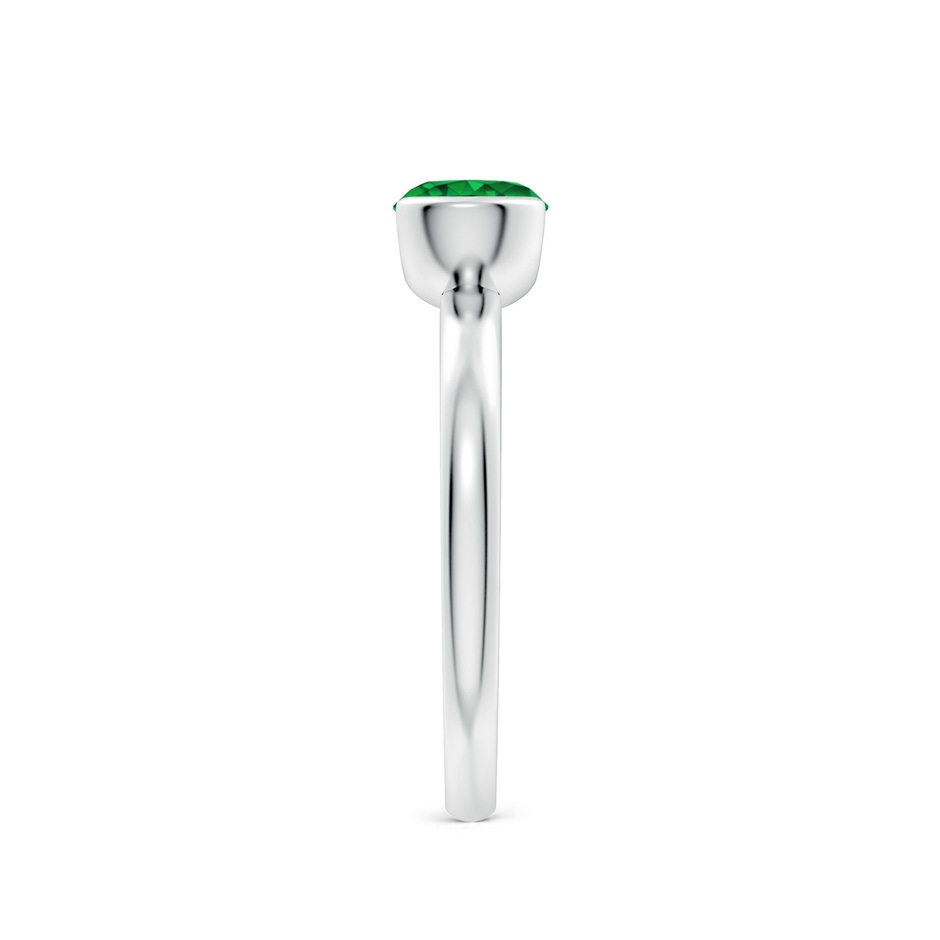 6mm Lab-Grown Semi Bezel-Set Emerald Solitaire Engagement Ring in P950 Platinum side-2