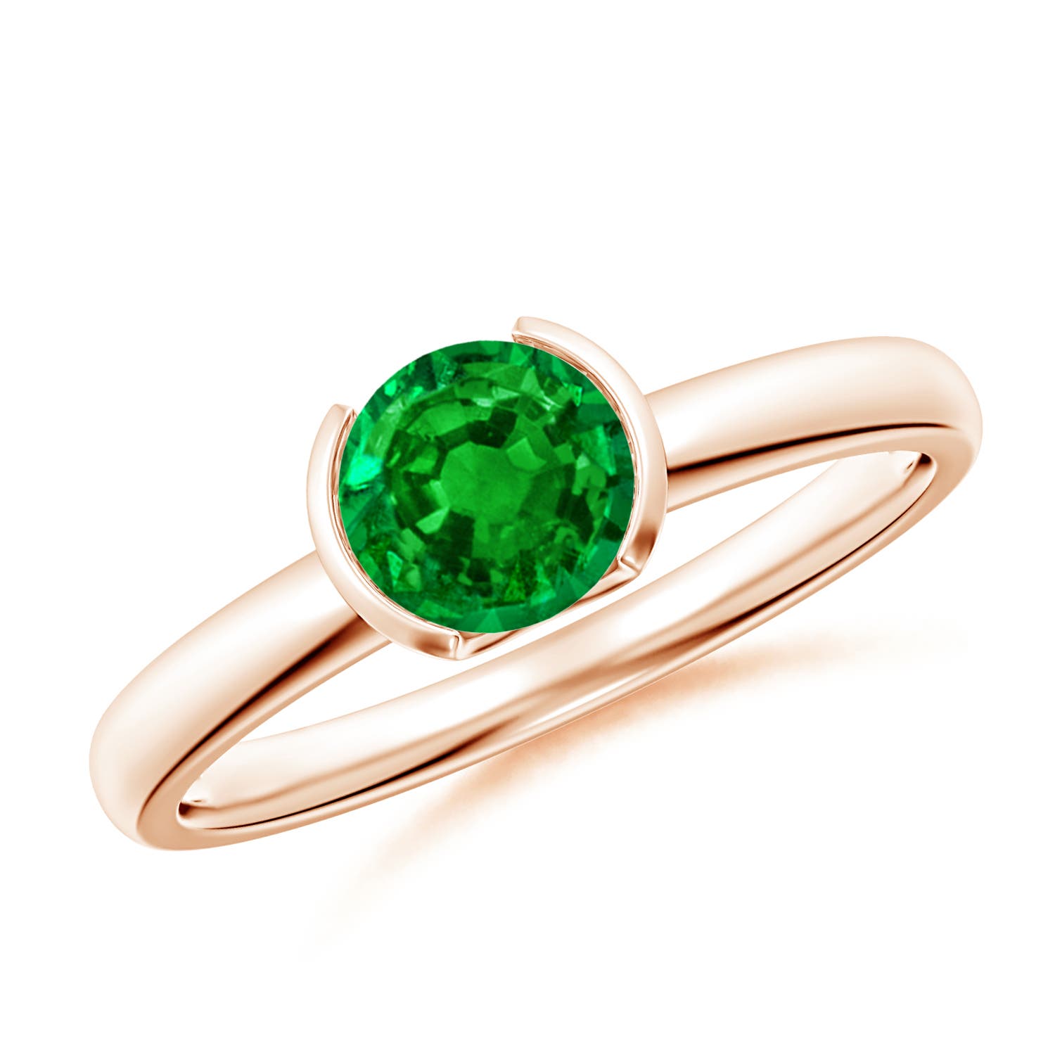 Premium - Lab-Grown Emerald / 0.75 CT / 14 KT Rose Gold