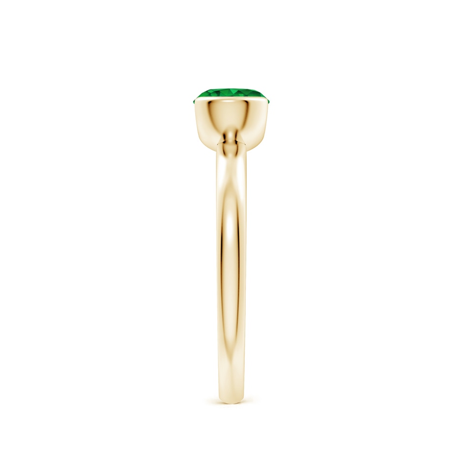 6mm Lab-Grown Semi Bezel-Set Emerald Solitaire Engagement Ring in Yellow Gold side-2