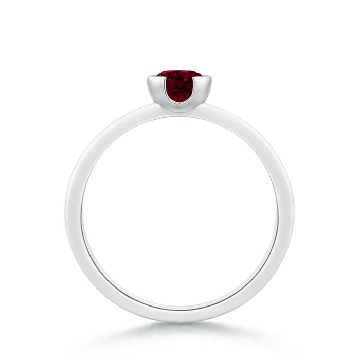 A - Garnet / 0.6 CT / 14 KT White Gold