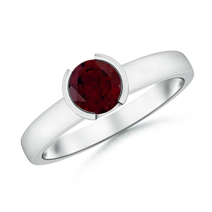 A - Garnet / 1 CT / 14 KT White Gold